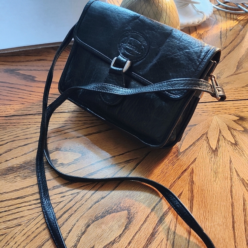 Black Leather Crossbody Bag